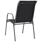 Stackable Garden Chairs 4 pcs Steel and Textilene Black