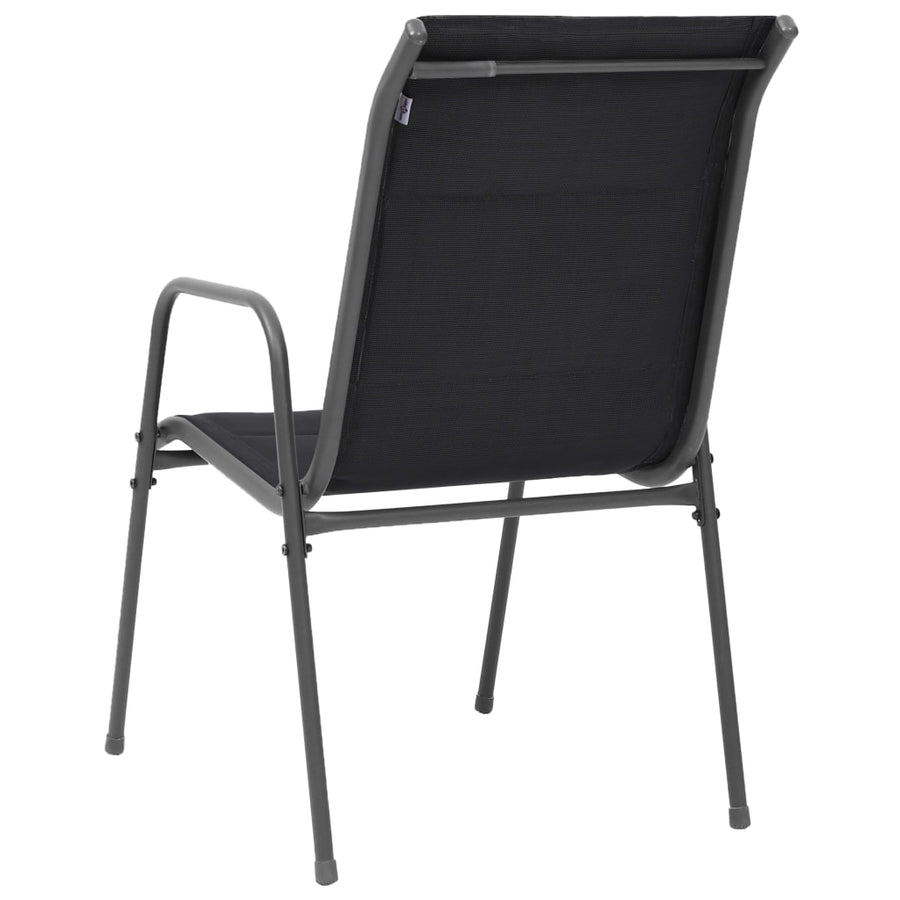 Stackable Garden Chairs 4 pcs Steel and Textilene Black