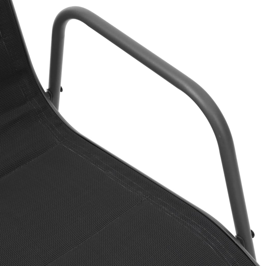 Stackable Garden Chairs 4 pcs Steel and Textilene Black