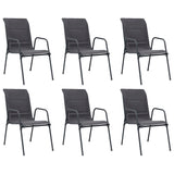 Stackable Garden Chairs 6 pcs Steel and Textilene Anthracite