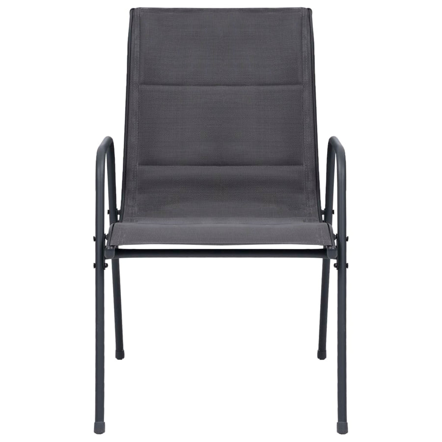 Stackable Garden Chairs 6 pcs Steel and Textilene Anthracite