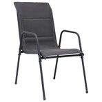 Stackable Garden Chairs 2 pcs Steel and Textilene Anthracite