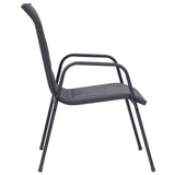 Stackable Garden Chairs 2 pcs Steel and Textilene Anthracite