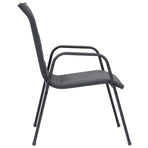 Stackable Garden Chairs 2 pcs Steel and Textilene Anthracite