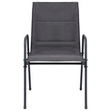 Stackable Garden Chairs 2 pcs Steel and Textilene Anthracite