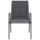 Stackable Garden Chairs 2 pcs Steel and Textilene Anthracite - Top-Down View