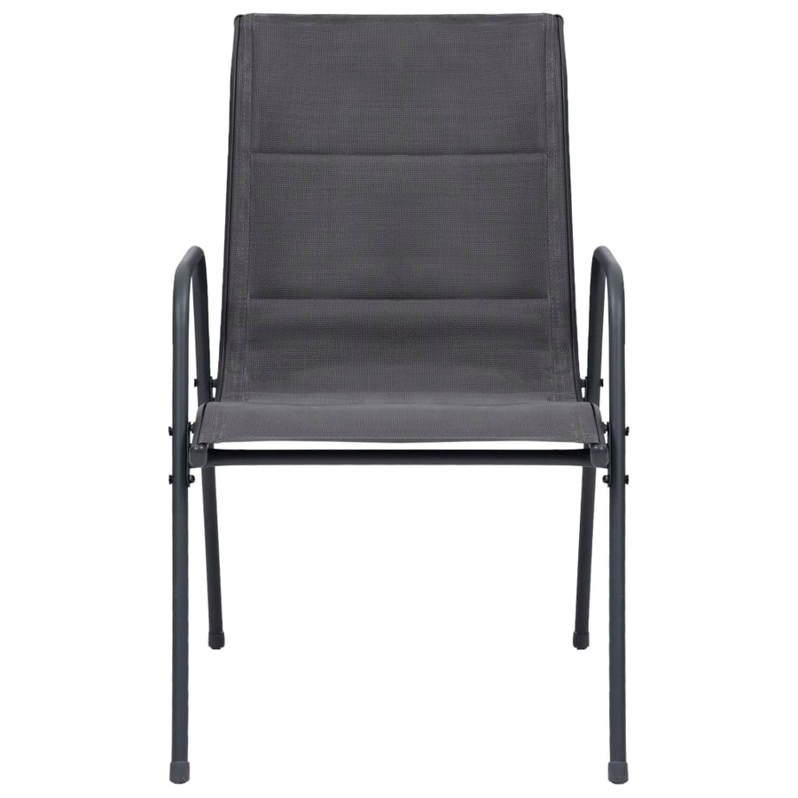 Stackable Garden Chairs 2 pcs Steel and Textilene Anthracite