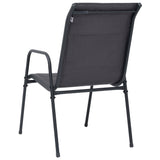 Stackable Garden Chairs 4 pcs Steel and Textilene Anthracite - 45-Degree Angle
