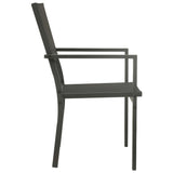 Garden Chairs 2 pcs Textilene and Steel Black and Anthracite - Top-Down View