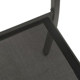 Garden Chairs 2 pcs Textilene and Steel Black and Anthracite - Close-Up Angle