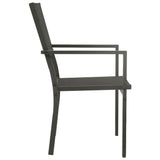 Garden Chairs 4 pcs Textilene and Steel Black and Anthracite - Top-Down View
