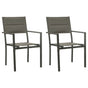 Garden Chairs 2 pcs Textilene and Steel Grey and Anthracite