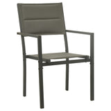 Garden Chairs 2 pcs Textilene and Steel Grey and Anthracite - Front View
