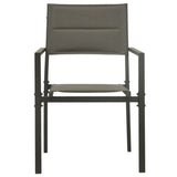 Garden Chairs 4 pcs Textilene and Steel Grey and Anthracite