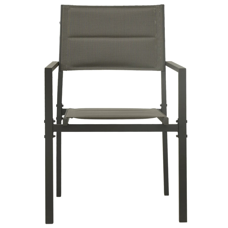 Garden Chairs 4 pcs Textilene and Steel Grey and Anthracite