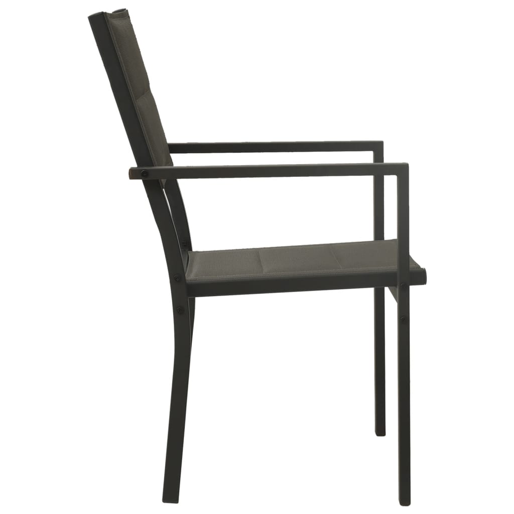 Garden Chairs 4 pcs Textilene and Steel Grey and Anthracite