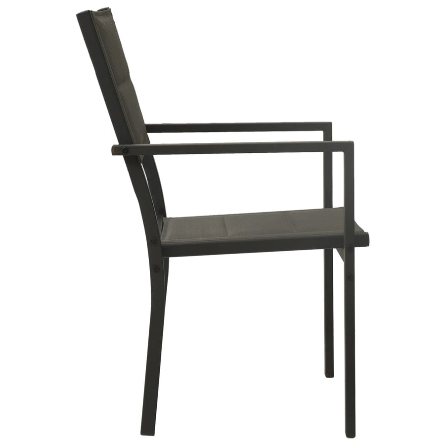 Garden Chairs 4 pcs Textilene and Steel Grey and Anthracite