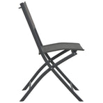Folding Chairs 4 pcs Grey Steel and Textilene