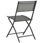 Folding Chairs 4 pcs Grey Steel and Textilene