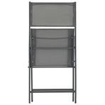 Folding Chairs 4 pcs Grey Steel and Textilene