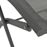 Folding Outdoor Chairs 4 pcs Grey Steel and Textilene