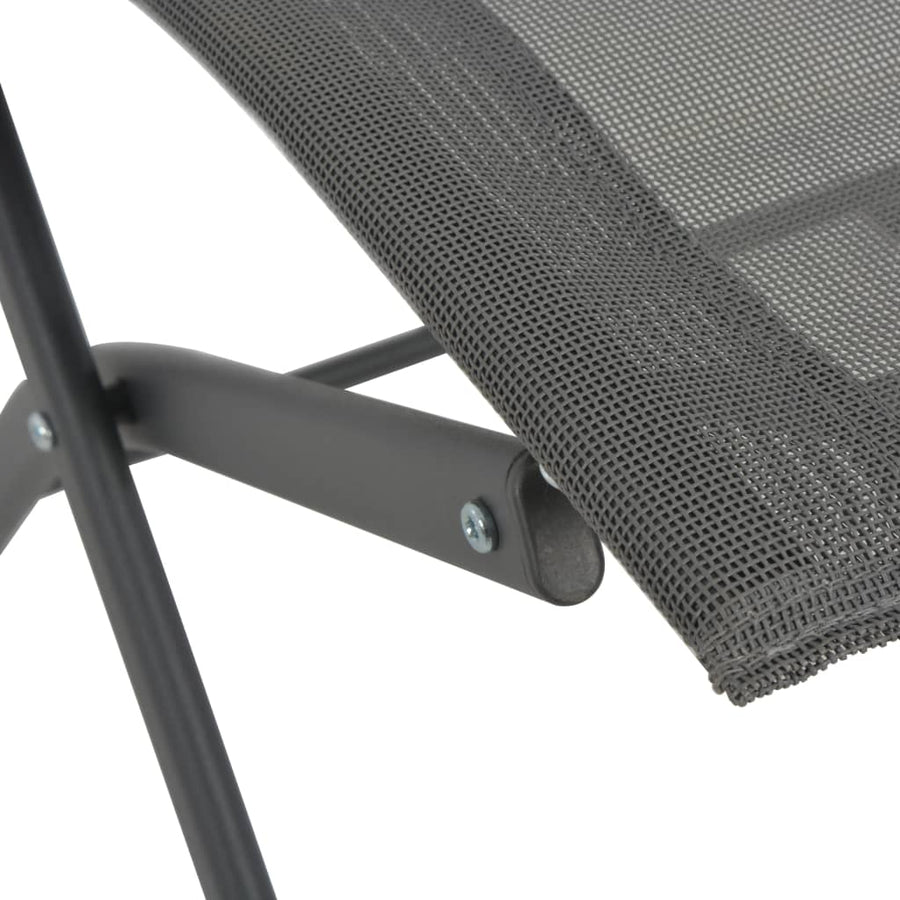 Folding Chairs 4 pcs Grey Steel and Textilene
