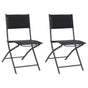 Folding Chairs 2 pcs Steel and Textilene