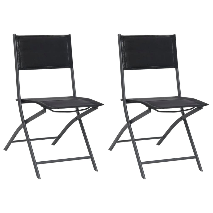 Folding Chairs 2 pcs Steel and Textilene