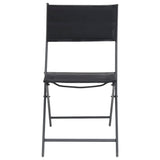Folding Outdoor Chairs 2 pcs Steel and Textilene - Side View