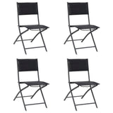 Folding Outdoor Chairs 4 pcs Steel and Textilene
