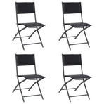 Folding Chairs 4 pcs Steel and Textilene