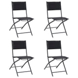 Folding Outdoor Chairs 4 pcs Steel and Textilene