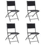 Folding Chairs 4 pcs Steel and Textilene