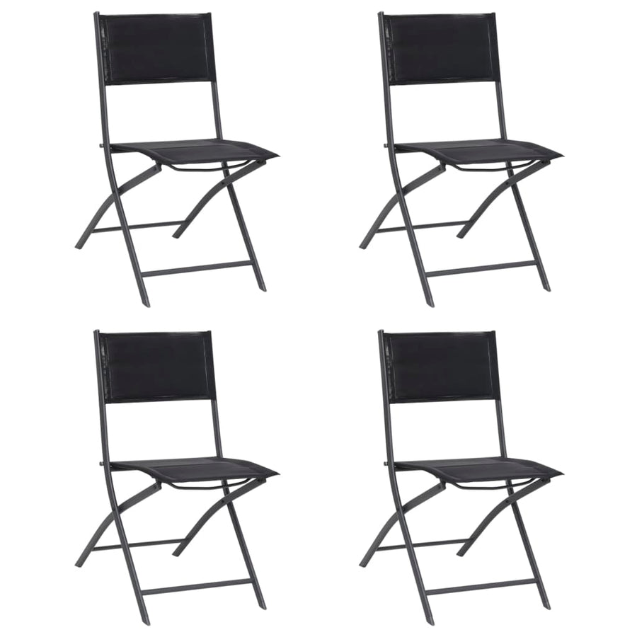 Folding Chairs 4 pcs Steel and Textilene