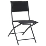 Folding Outdoor Chairs 4 pcs Steel and Textilene - Front View
