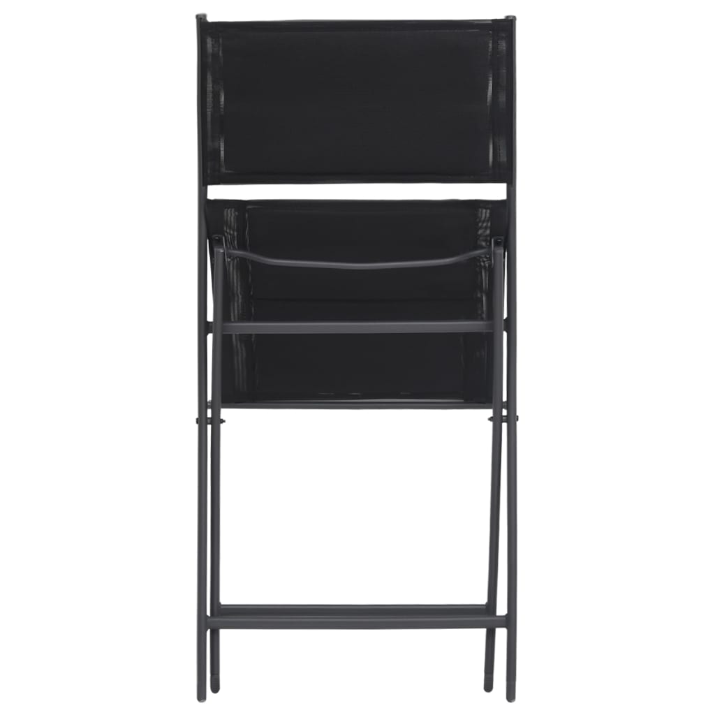 Folding Outdoor Chairs 4 pcs Steel and Textilene