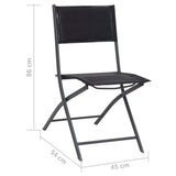 Folding Outdoor Chairs 4 pcs Steel and Textilene - Low Angle