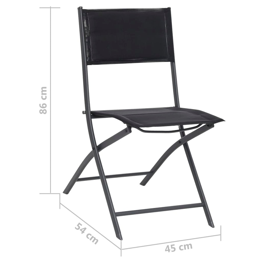 Folding Chairs 4 pcs Steel and Textilene