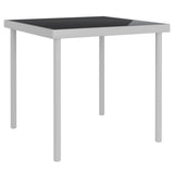 Outdoor Dining Table Light Grey 80x80x72 cm Glass and Steel