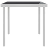 Outdoor Dining Table Light Grey 80x80x72 cm Glass and Steel - Front View