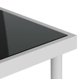 Outdoor Dining Table Light Grey 80x80x72 cm Glass and Steel - Side View