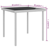 Outdoor Dining Table Light Grey 80x80x72 cm Glass and Steel