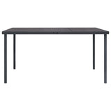 Outdoor Dining Table Anthracite 150x90x74 cm Steel - Front View