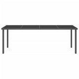 Outdoor Dining Table Anthracite 220x90x75 cm Steel and Glass