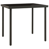 Outdoor Dining Table Anthracite 80x80x72 cm Glass and Steel - Front View