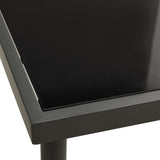 Outdoor Dining Table Anthracite 80x80x72 cm Glass and Steel - Side View