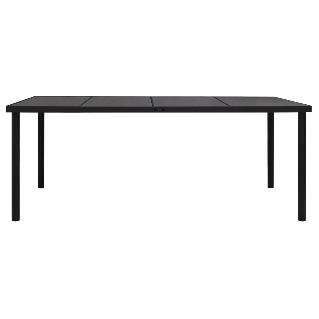 Garden Table 190x90x74 cm Black Steel