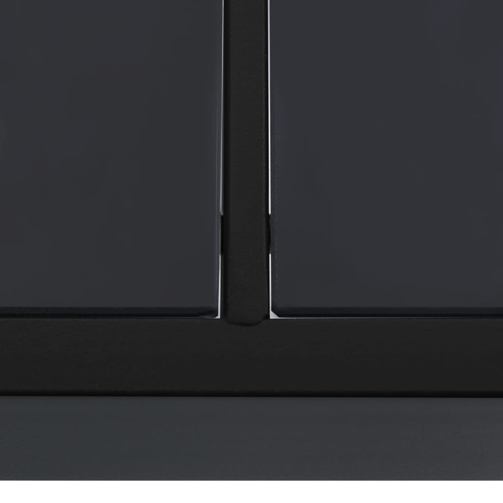 Garden Table 190x90x74 cm Black Steel