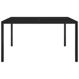 Garden Table 130x130x72 cm Black Steel and Glass
