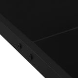 Garden Table 130x130x72 cm Black Steel and Glass - Top-Down View